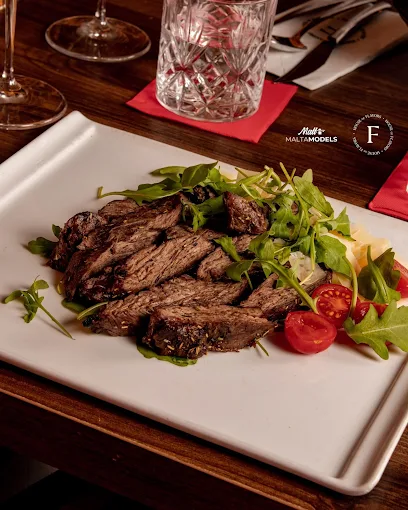 Grilled steak with salad