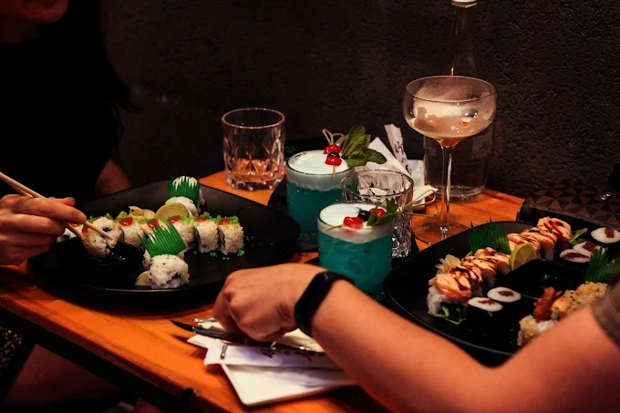 Sushi and cocktails
